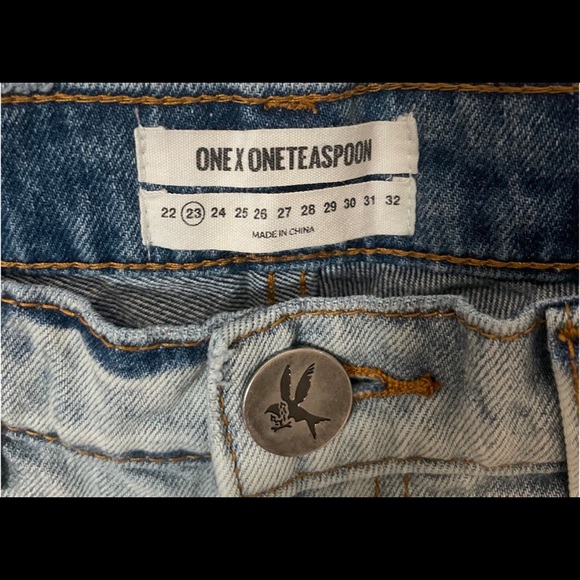 One Teaspoon Awesome Baggies Denim Jeans Size 23 Blue Hart - Picture 7 of 11